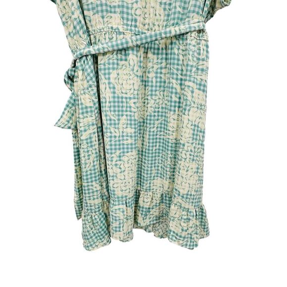 LC Lauren Conrad Ruffle-Neck Flutter-Sleeve Wrap Dress Plus Size 4XL Green NWT - Picture 7 of 16